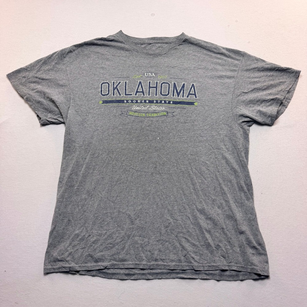 Unbranded Oklahoma T-Shirt Mens Large Gray Good Sooner State Graphic Tee